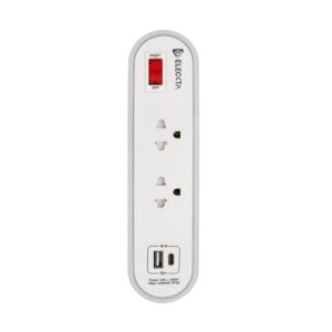 รางปลั๊กไฟ 2 ช่อง 1 สวิตช์ 1 USB 1 TYPE-C ELECKTA ETC3146-3GY 3 ม. สีขาว/เทา
