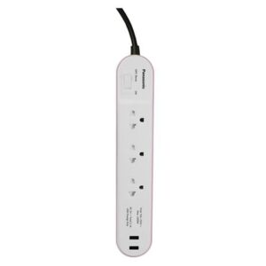 รางปลั๊กไฟ 3ช่อง 1สวิตซ์ 2USB PANASONIC 3 ม. สีชมพู
